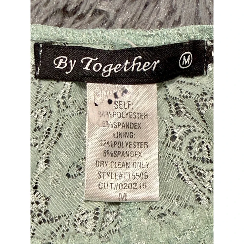 By Together Bralette Women Medium Mint Green Excellent Lace Racerback